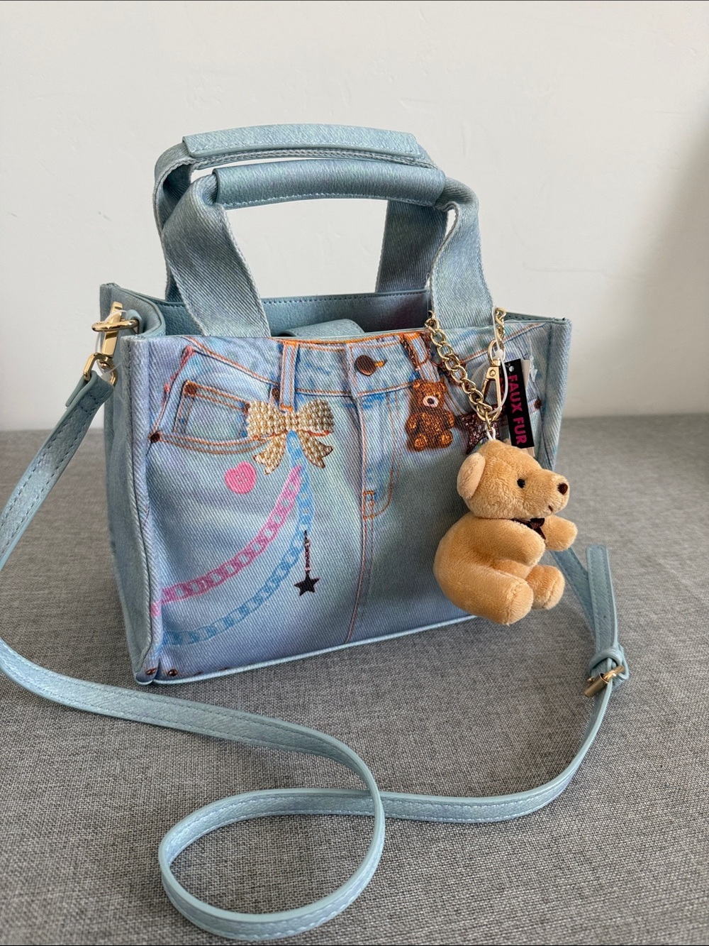 Luv Betsey Denim Jean Bear satchel